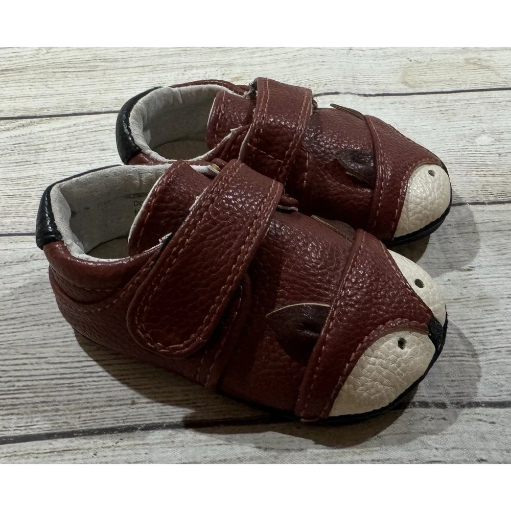Adorable Jack and Lily Leather Baby Shoes My Mocs Fox Foxes EXCELLENT